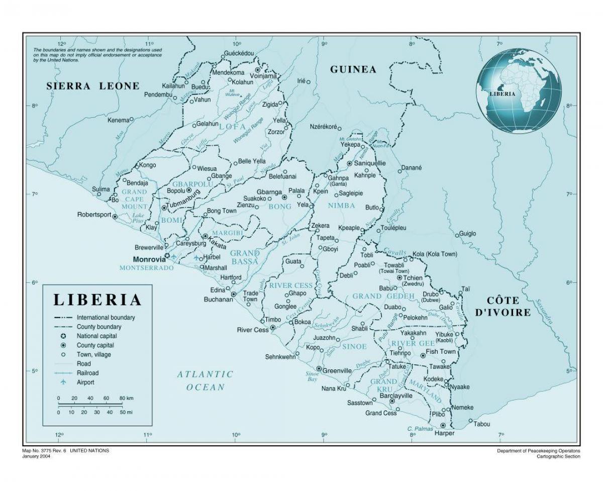 نقشه از فرودگاه لیبریا
