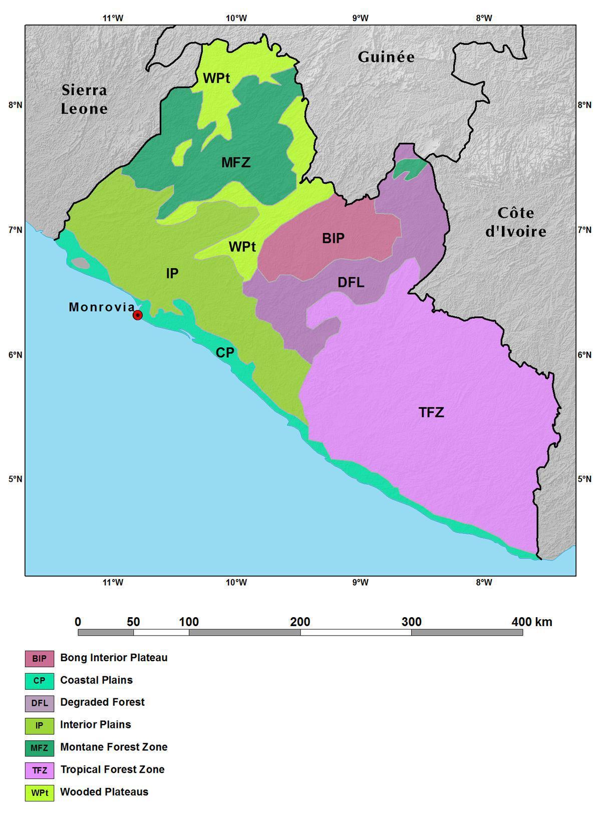 نقشه از کوه لیبریا