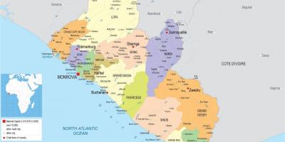 نقشه کشی نقشه سیاسی کشور لیبریا