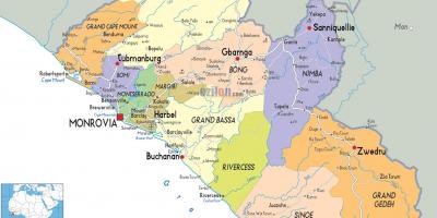 نقشه از لیبریا کشور,