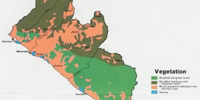 نقشه پوشش گیاهی نقشه لیبریا