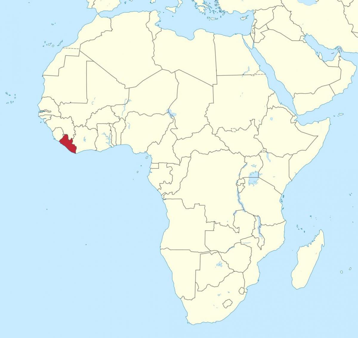 نقشه از لیبریا در آفریقا