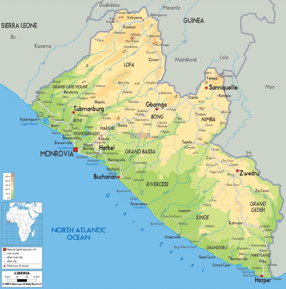 رسم نقشه لیبریا